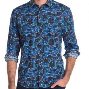 Robert Graham Gaston
Classic Fit Shirt Skull Blue Long Sleeve Size L